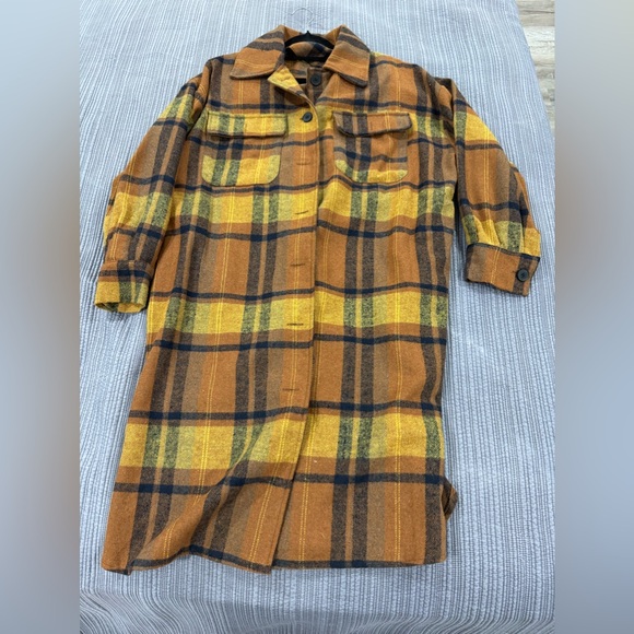 oversized flannel Long  shirt- small - Picture 4 of 5